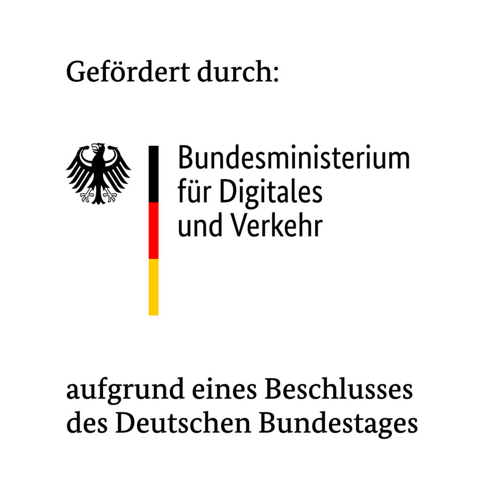 Förderhinweis des Bundesministeriums für Digitales und Verkehr aufgrund eines Beschlusses des Deutschen Bundestages