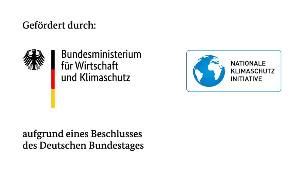 Förderhinweis des Bundesministeriums für Wirtschaft und Klimaschutz und der Nationalen Klimaschutzinitiative aufgrund eines Beschlusses des Deutschen Bundestages